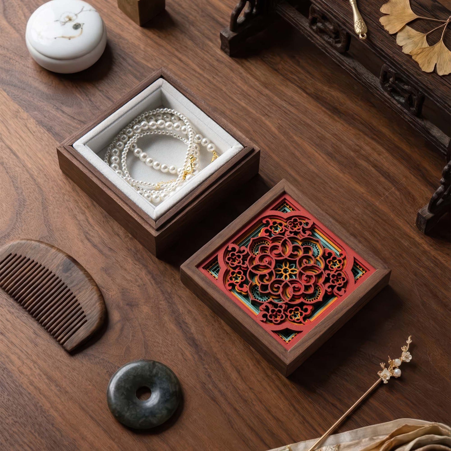 Four Harmony Ruyi Jewelry Box