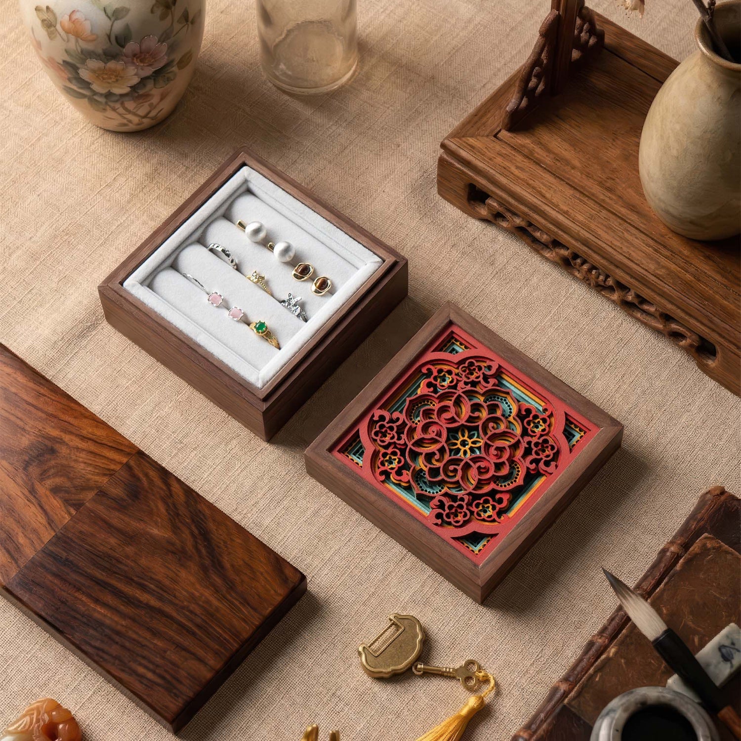 Four Harmony Ruyi Jewelry Box