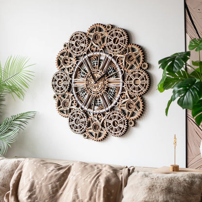 Celestial Gear Wall Clock elevation view