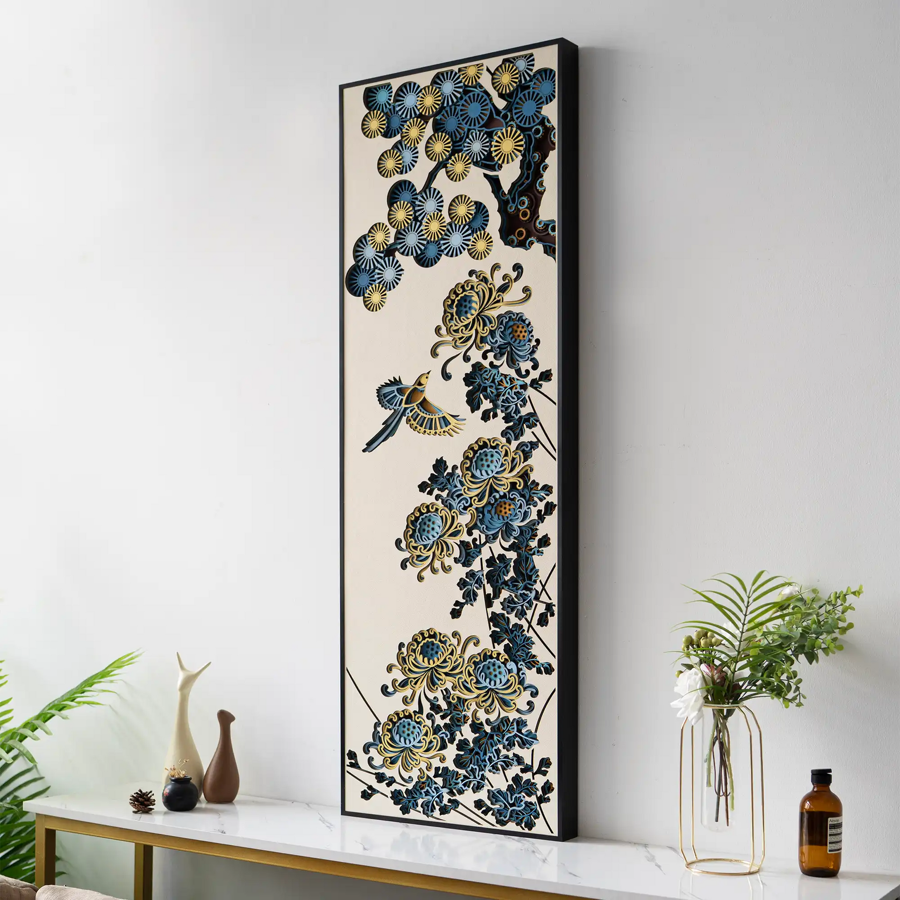 Chrysanthemum side elevation view