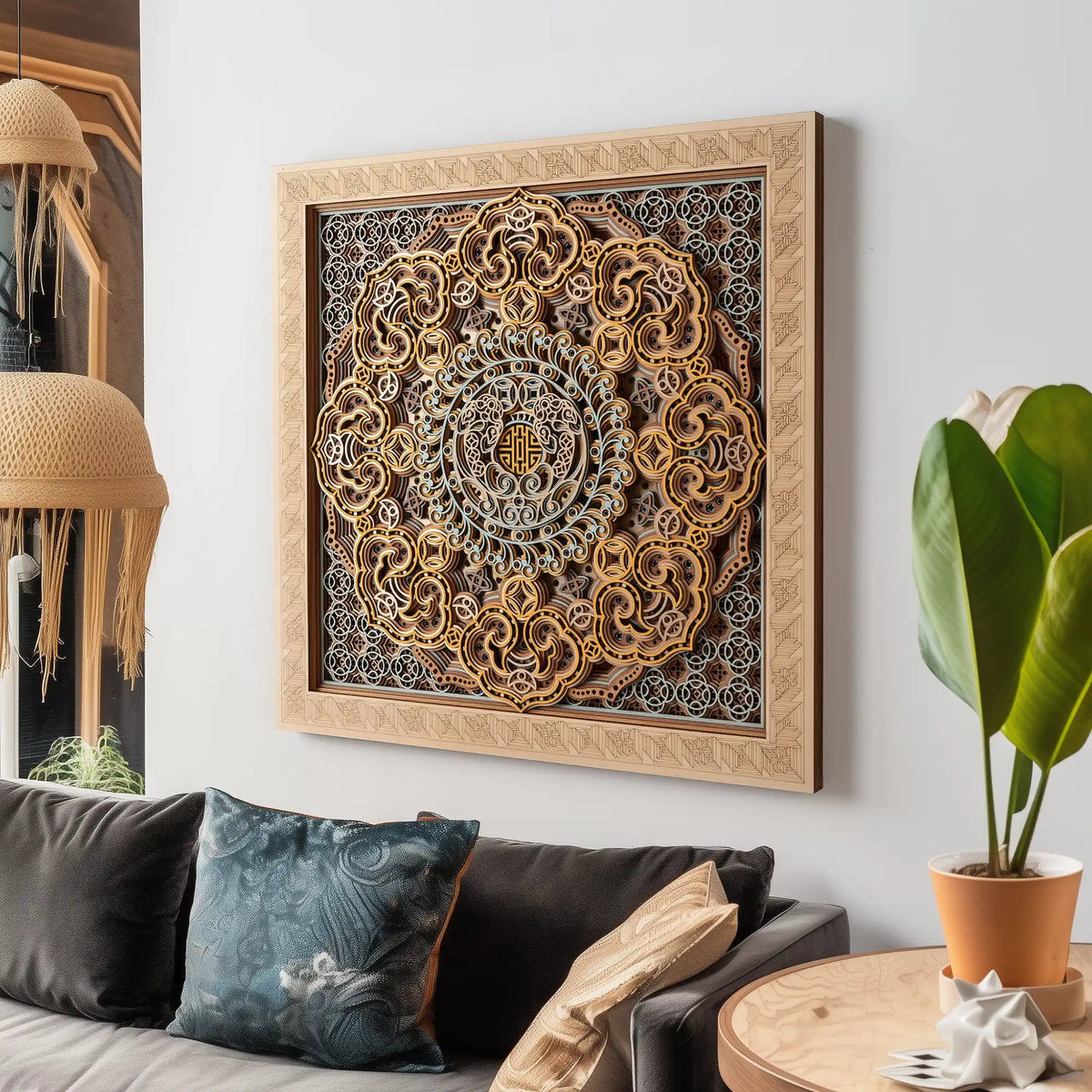 Eightfold Fortune Mandala Livingroom