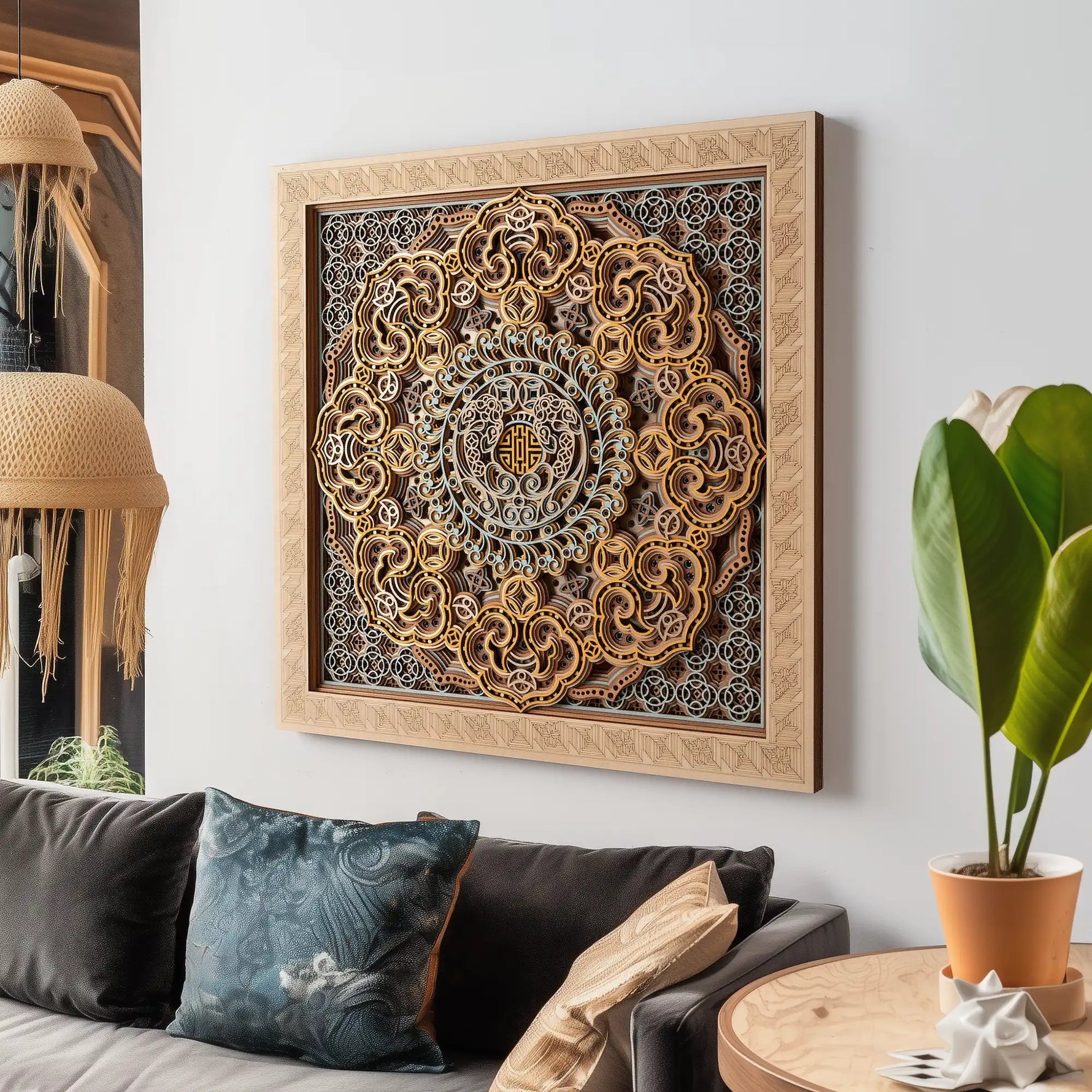 Eightfold Fortune Mandala Livingroom