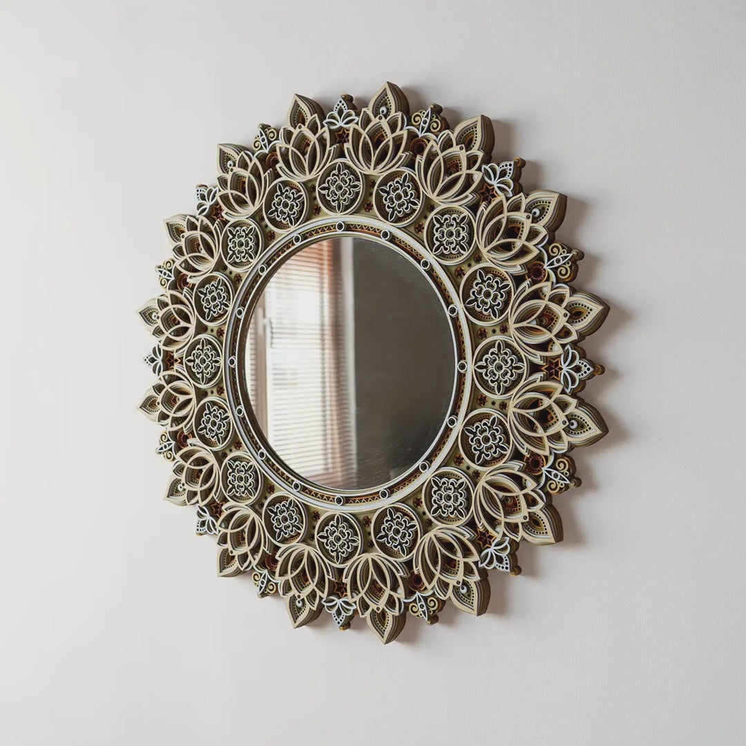 Decorative Layered Wood Wall Mirror