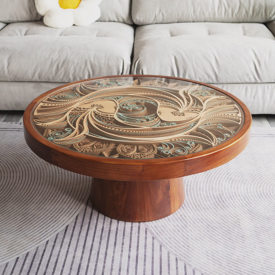 Koi Table — Handcrafted Wood Coffee Table