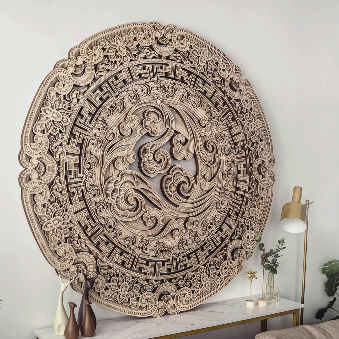 Lucky Disc Multilayer Wood Wall Art