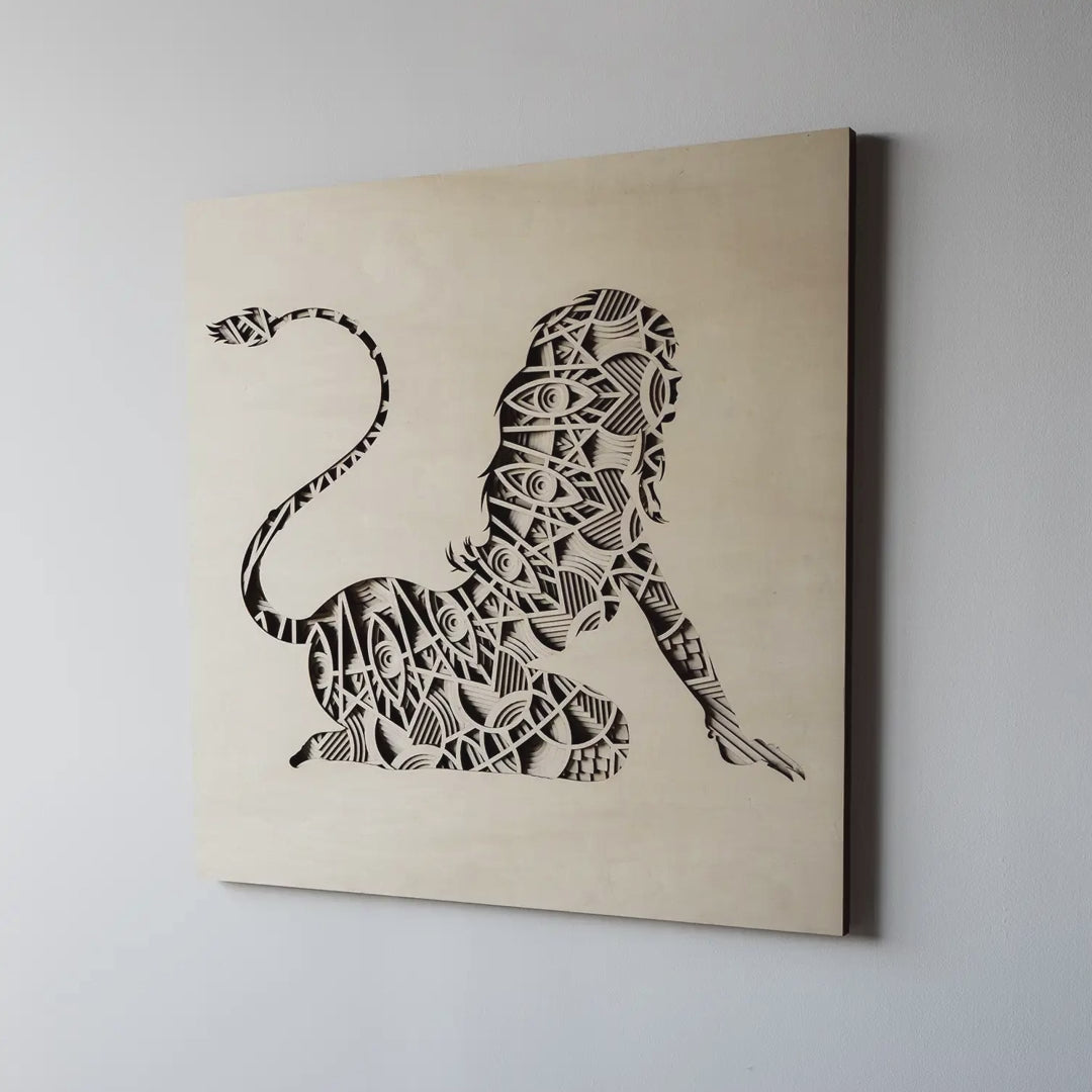 Lion Multilayer Wood Wall Art