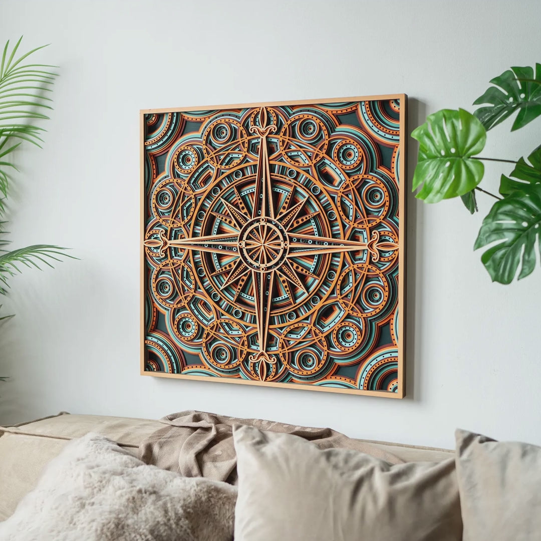 North Star Multilayer Wood Wall Art
