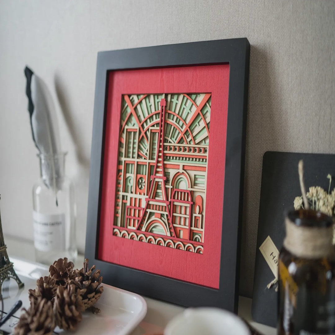 France Layered Wood Desktop Decor