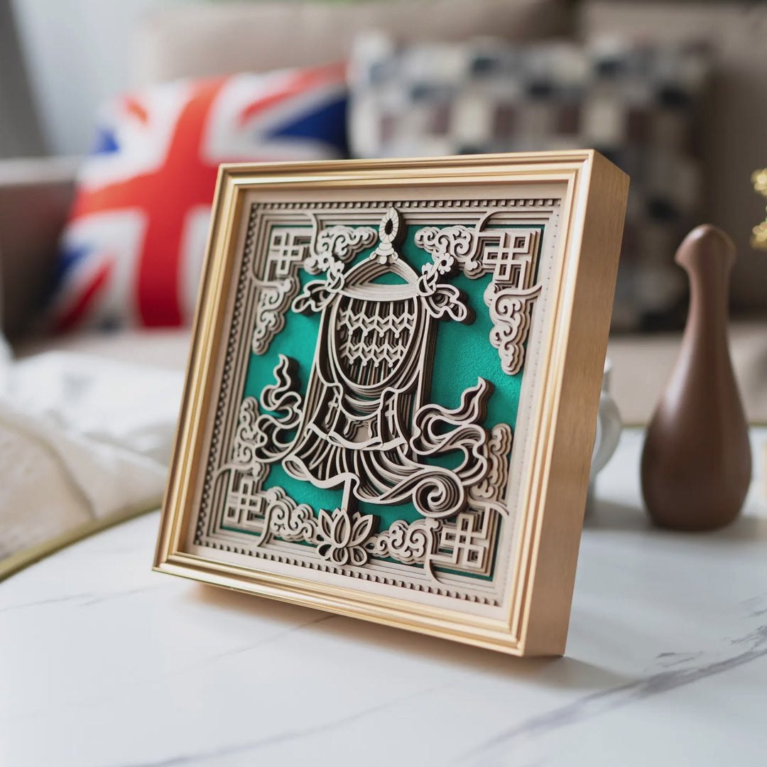 Auspicious Banner Layered Wood Desktop Decor