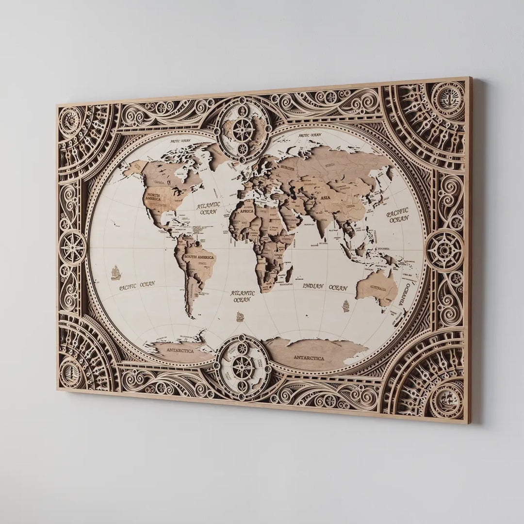 The Grand Navigator: Classic Panoramic 3D Wood Map