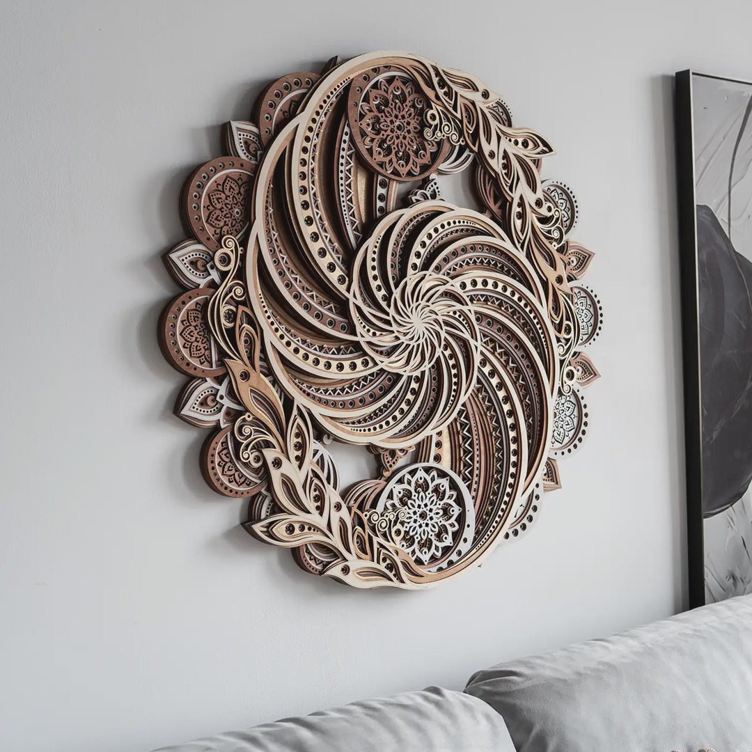 Yinyang Nautilus Multilayer Wood Wall Art