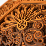 Close-up of a wooden carvings with intricate patterns