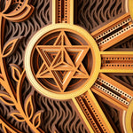Wooden star design with intricate patterns