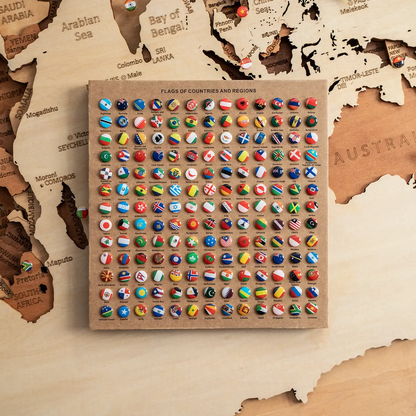 Wooden World Map detail